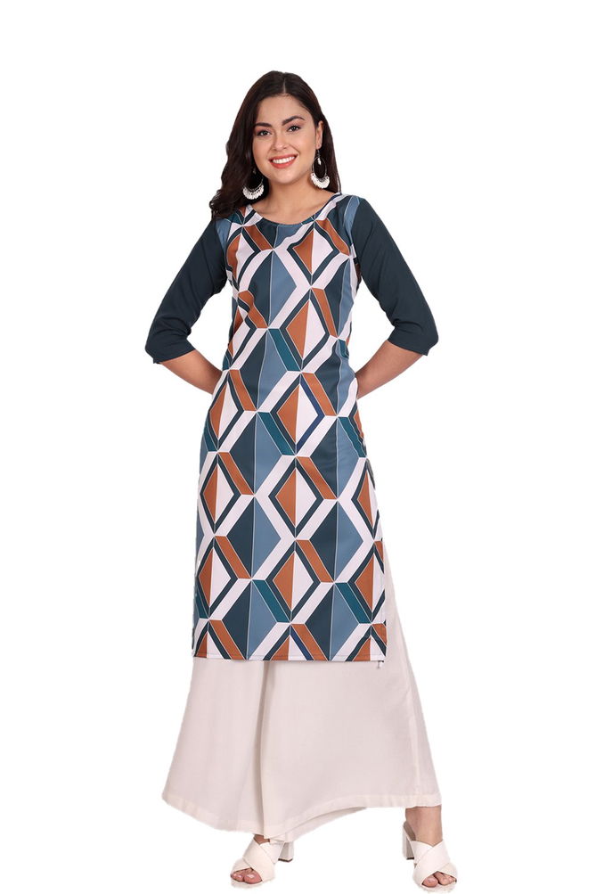 Crape Kurti 3 Regular Wear Crepe Wholesale Printed Kurti 
